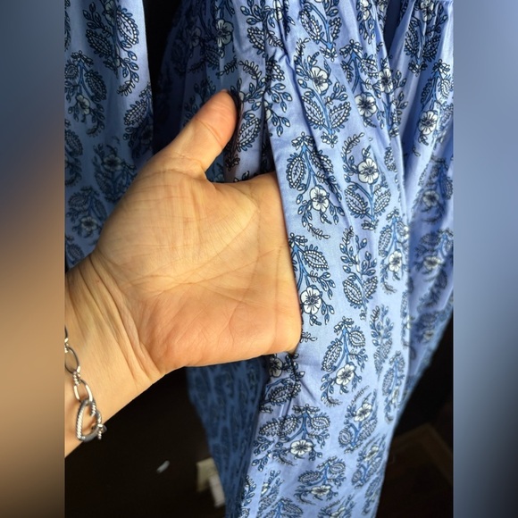 J.Crew women’s cotton long sleeve blue Collared mini shirtdress size 10 preloved - Picture 12 of 13